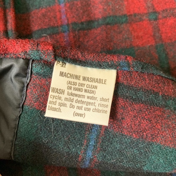 Vintage 60s Pendleton Fireside Shirt Sz Small Red Plaid Wool Collar One Pocket - Picture 4 of 12